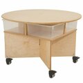 Whitney Brothers WB1816 Mobile Four-Spot Collaboration Table with Trays - 29 1/2'' x 36'' x 22'' 9461816